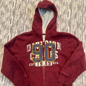 Children’s Place Boys Hoodie Size Med 7/8 Full Zip Burgundy with Logo